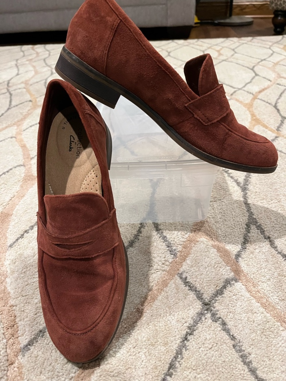 Women’s Collection by Clarks Suede Loafers in Rust - Size 9